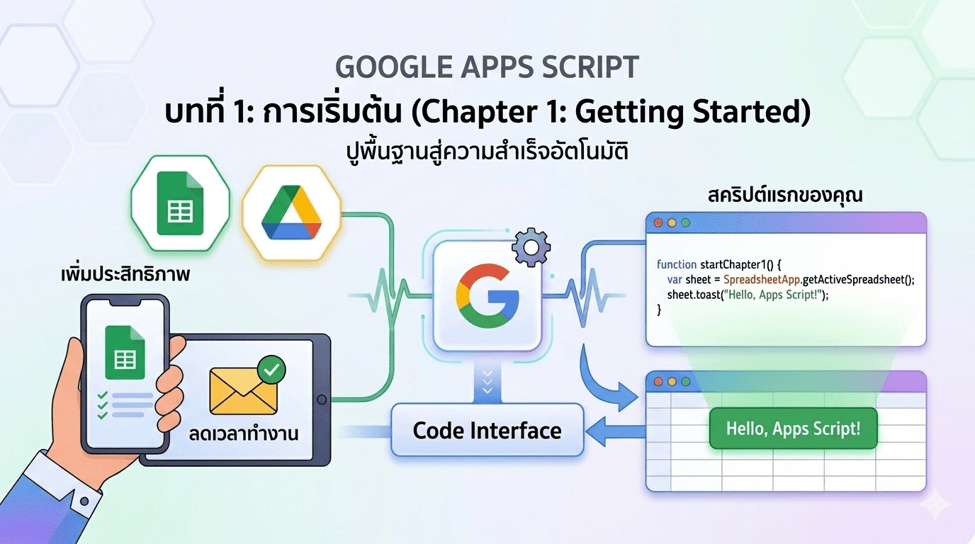 Google Apps Script บทที่ 1: การเริ่มต้นปูพื้นฐานสู่ความสำเร็จอัตโนมัติ