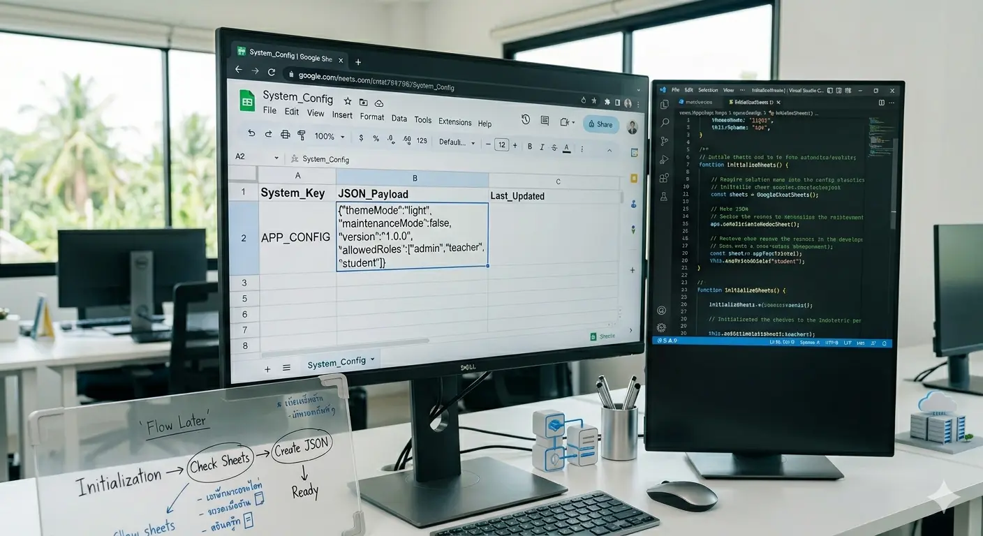 เจาะลึกโครงสร้าง Google Apps Script: ทำไมฟังก์ชัน initializeSheets() จึงเป็นด่านแรกที่โปรแกรมเมอร์มือใหม่ต้องรู้?